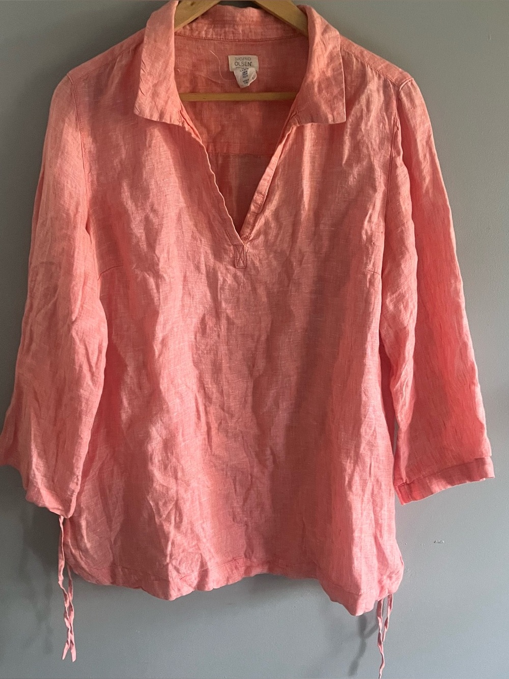 Sigrid Olsen Linen Tunic Top M